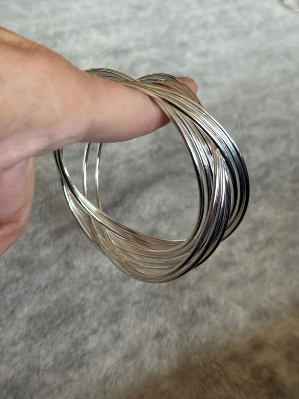 Sterling Silver Multi-Band Women’s Bangle Bracelet set of 10 - Picture 4 of 9